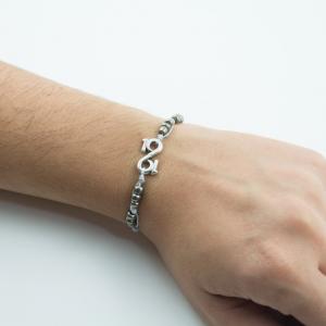 Bracelet Infinity-"19" Beads Anthracite