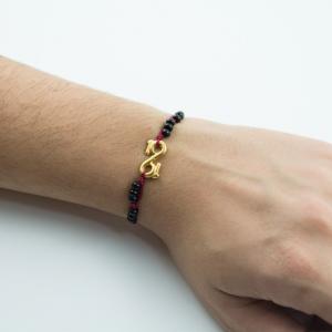 Bracelet Infinity-"19" Beads Black