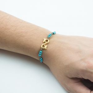 Bracelet Infinity-"19" Beads Teal