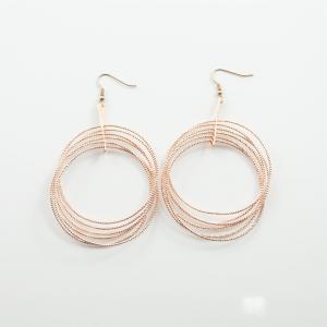 Earring Hoops Grained Pink Gold
