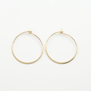 Earrings Hoops Gold 30mm