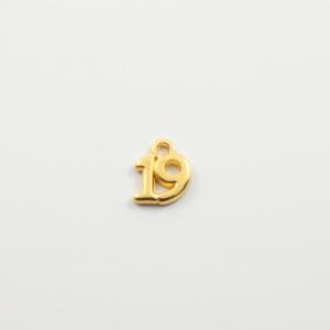 Metallic "19" Gold 1.3x1.1cm