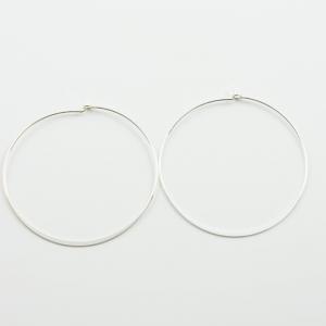 Earrings Hoops Silver 50mm