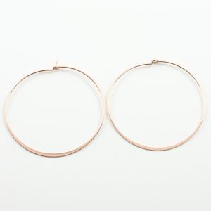 Earrings Hoops Pink Gold 50mm