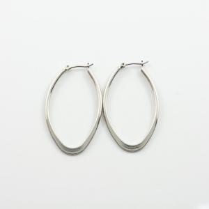 Earrings Hoops Silver 44x26mm