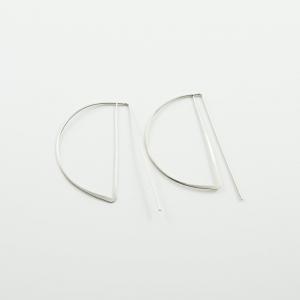 Earrings Hoops Silver Semicircle
