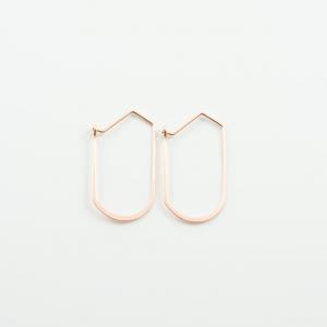 Earrings Hoops Pink Gold 17x32mm