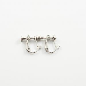 Earring Clips Silver Screwed