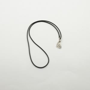 Base Necklace Leatherette Black 2mm