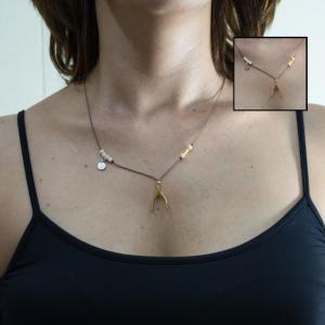 Κολιέ Μπεζ Κόκαλο Τύχης