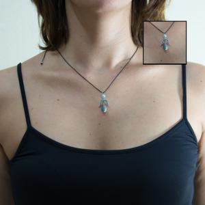 Necklace Angel Silver-Gray-Light Blue