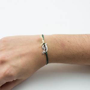 Bracelet Green "9" Arrow Silver