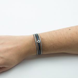 Bracelet Leather Triple Heart