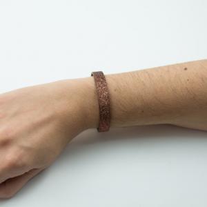 Leather Bracelet Glitter Copper