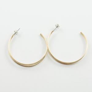 Earrings Hoops Gold Triple 48mm