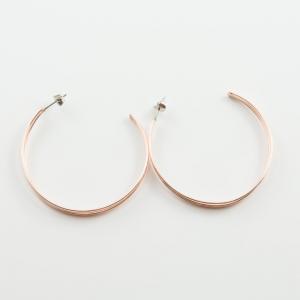 Earrings Hoops Pink Gold Triple 48mm