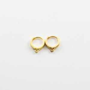 Earrings Hoops Gold Connector 12mm