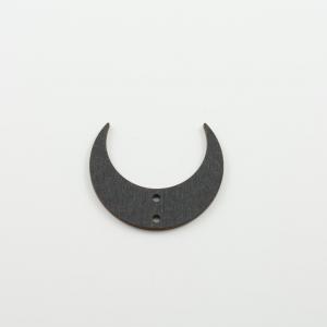 Wooden Crescent Moon Black