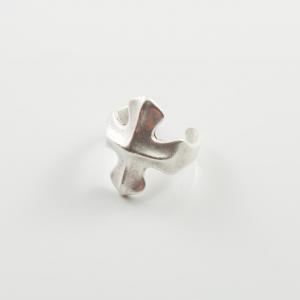 Αντρικό Δαχτυλίδι Ασημί Σταυρός