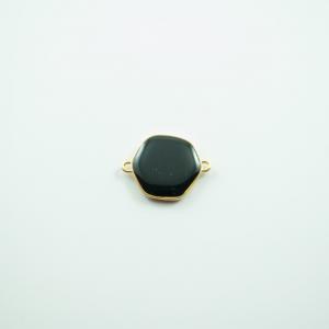 Metallic Irregular Hexagon Black