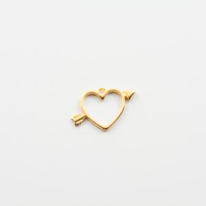 Metallic Heart Gold Arrow