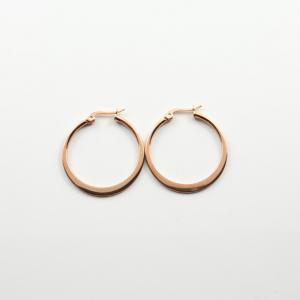 Hoop Earrings Pink Gold 2.5cm