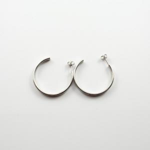 Hoop Earrings Silver 3.2cm