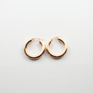 Hoop Earrings Pink Gold 2x0.4cm