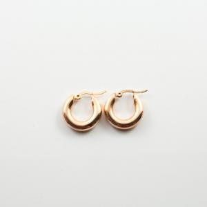 Hoop Earrings Pink Gold 1.1x0.4cm