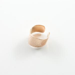 Steel Ring Pink Gold Wavy Forged