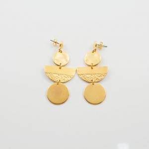 Earrings Metallic Motif Gold