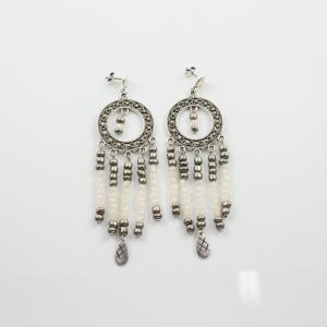 Earrings Silver Glass Beads