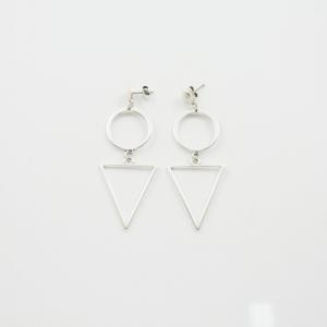 Earrings Triangle Motif Silver