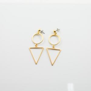 Earrings Triangle Motif Gold