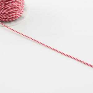 Synthetic Cord Red White 2mm