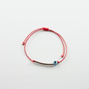 Βραχιόλι Μάρτης Μπάρα Ασημί Μάτι