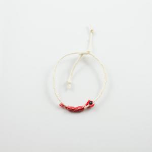 March Charm Twine White Eye Red