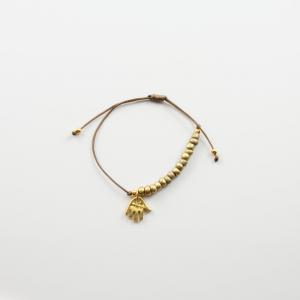 Bracelet Beads Gold Hand