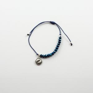 Bracelet Beads Blue Yin & Yang