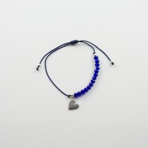 Bracelet Beads Blue Heart