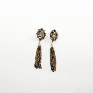 Earrings Bronze Tassel Chain