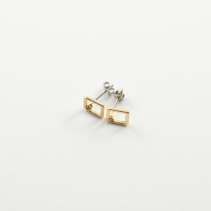 Metallic Earrings Square Gold