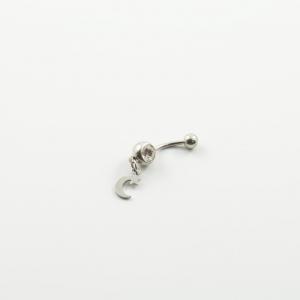 Belly Bar Crescent Moon Crystal White
