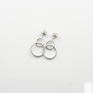 Metallic Earrings Circle Silver