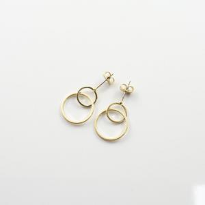 Metallic Earrings Circle Gold
