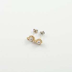 Earring Bases Gold Pearl
