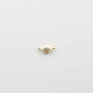 Outline Motif Circle Gold Pearl 9mm