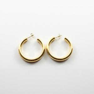 Steel Earrings Hoops Gold 4cm