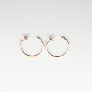 Earrings Hoops Pink Gold 3.6cm