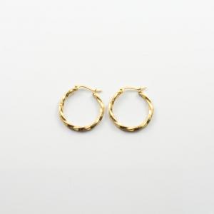 Earrings Hoops Twisted Gold